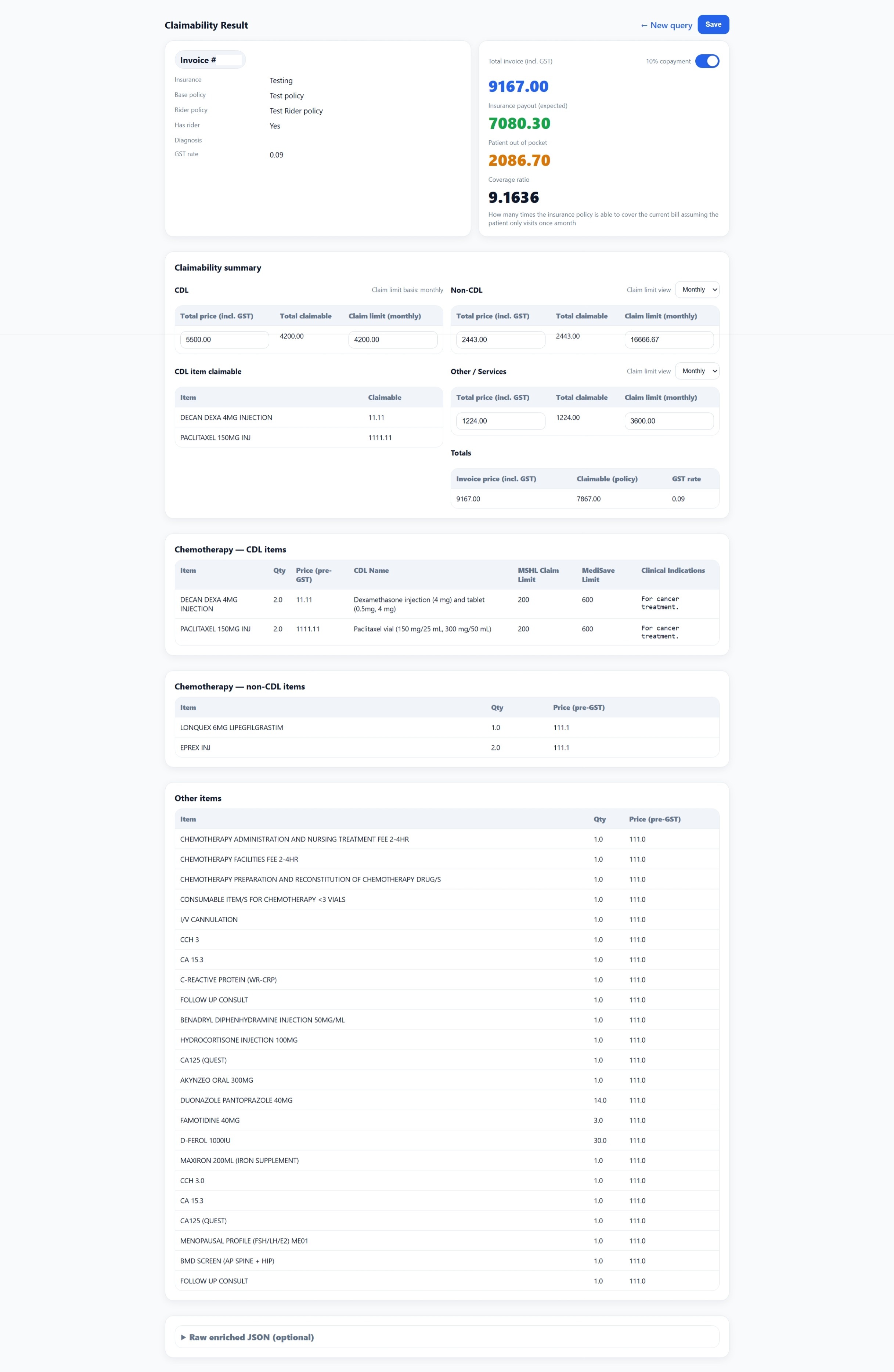 Claimability report preview